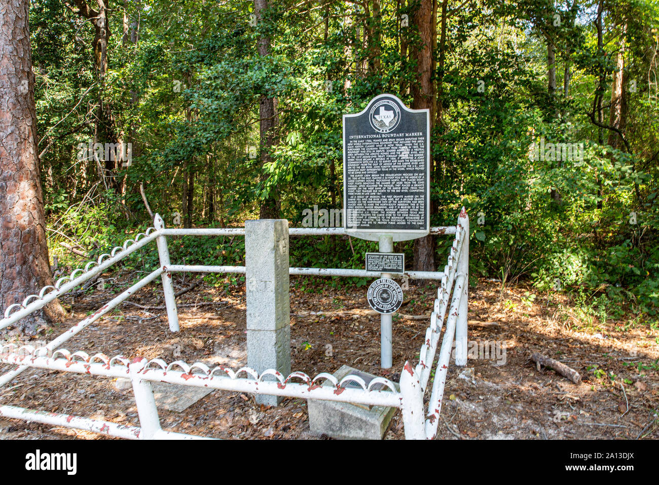 Nur die internationale Grenze innerhalb der USA. Die Grenze der Republik Texas und in den Vereinigten Staaten gekennzeichnet. Stockfoto