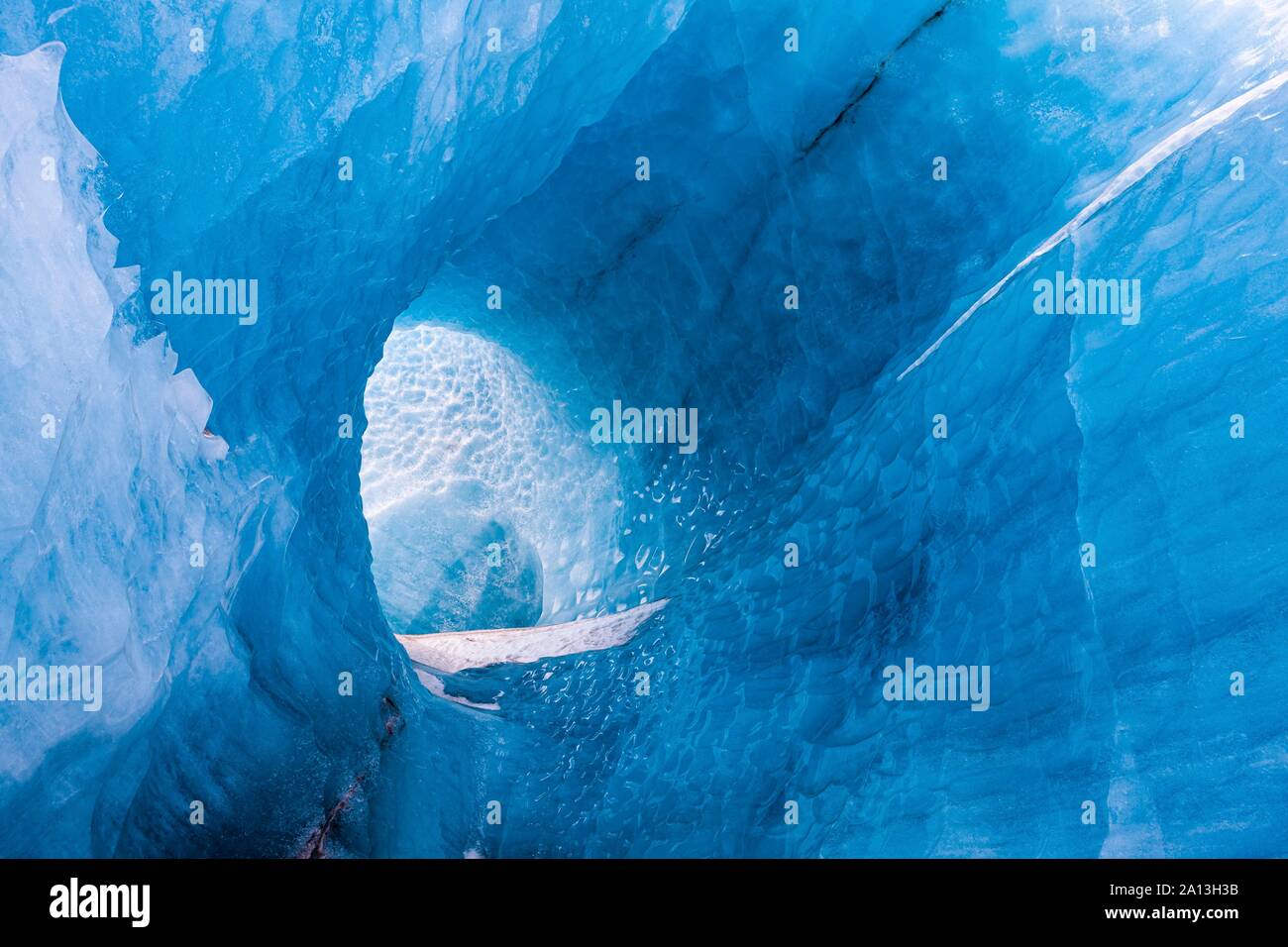 Eishöhle Svinafellsvatn, Austurland, South Island, Island Stockfoto