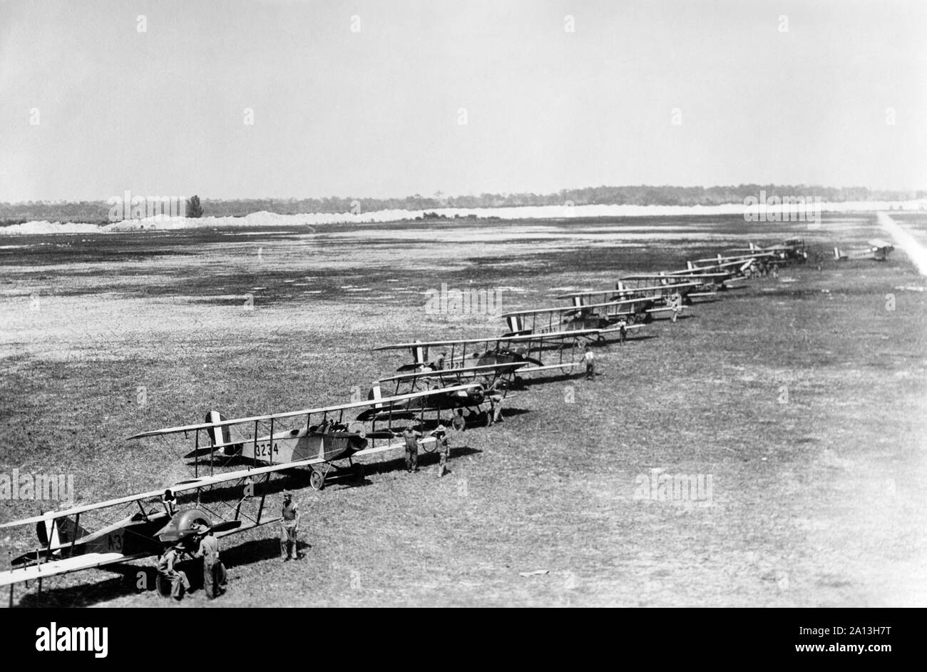 Eine Gruppe von doppeldecker auf Marine Flugfeld, Florida, 1918. Stockfoto