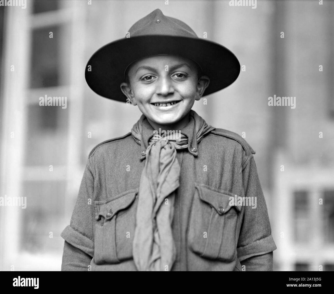 Weltkrieg Foto von einem Mitglied des Amerikanischen Roten Kreuzes Pfadfinder-truppe Paris. Stockfoto