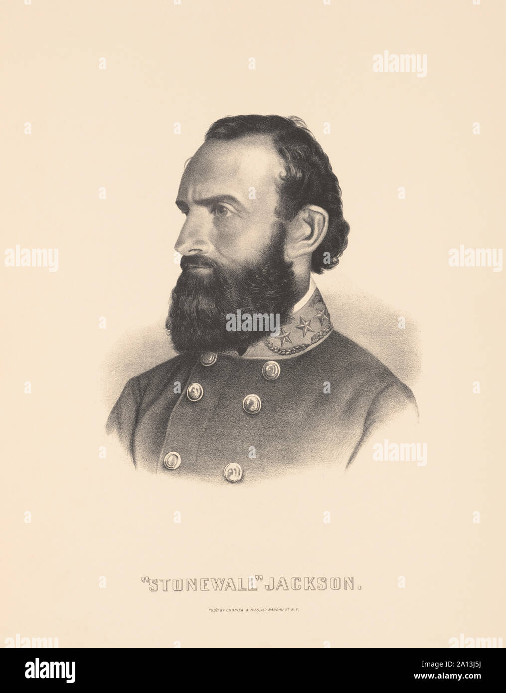 Büste von Bürgerkrieg Generalleutnant Thomas Jonathan Stonewall Jackson. Stockfoto
