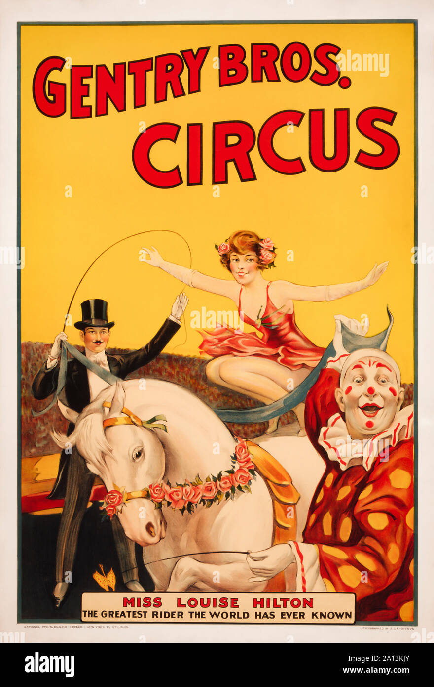 Vintage Gentry Bros. Circus Poster. Stockfoto