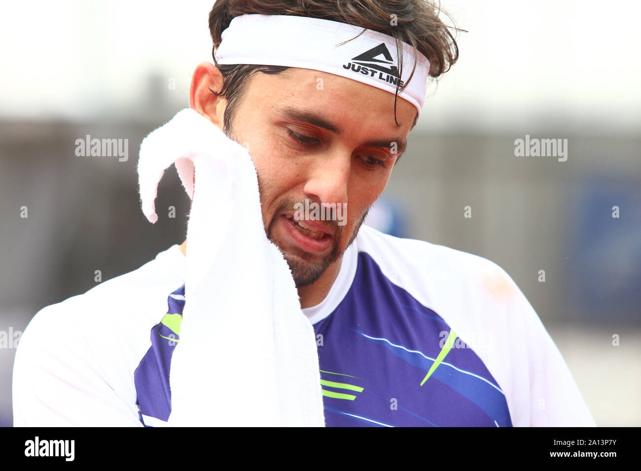 BUENOS AIRES, 23.09.2019: Oscar Jose Gutierrez während des Spiels in der ersten Runde des Challenger ATP von Buenos Aires am Racket Club, Buenos Aires, Ar Stockfoto