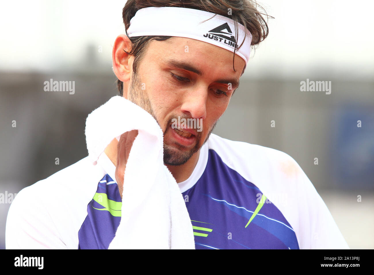 BUENOS AIRES, 23.09.2019: Oscar Jose Gutierrez während des Spiels in der ersten Runde des Challenger ATP von Buenos Aires am Racket Club, Buenos Aires, Ar Stockfoto