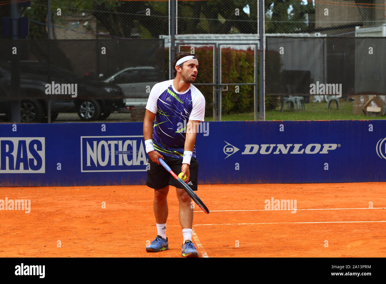 BUENOS AIRES, 23.09.2019: Oscar Jose Gutierrez während des Spiels in der ersten Runde des Challenger ATP von Buenos Aires am Racket Club, Buenos Aires, Ar Stockfoto