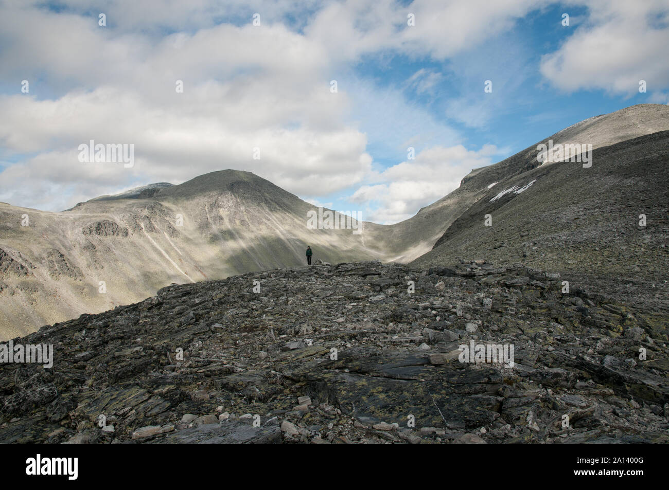 Wandern in den Bergen Norwegens Stockfoto