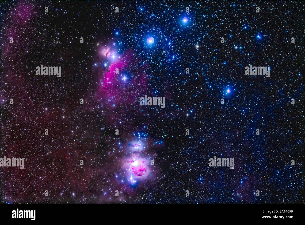 Den Riemen und Schwert Region des Orion. Stockfoto