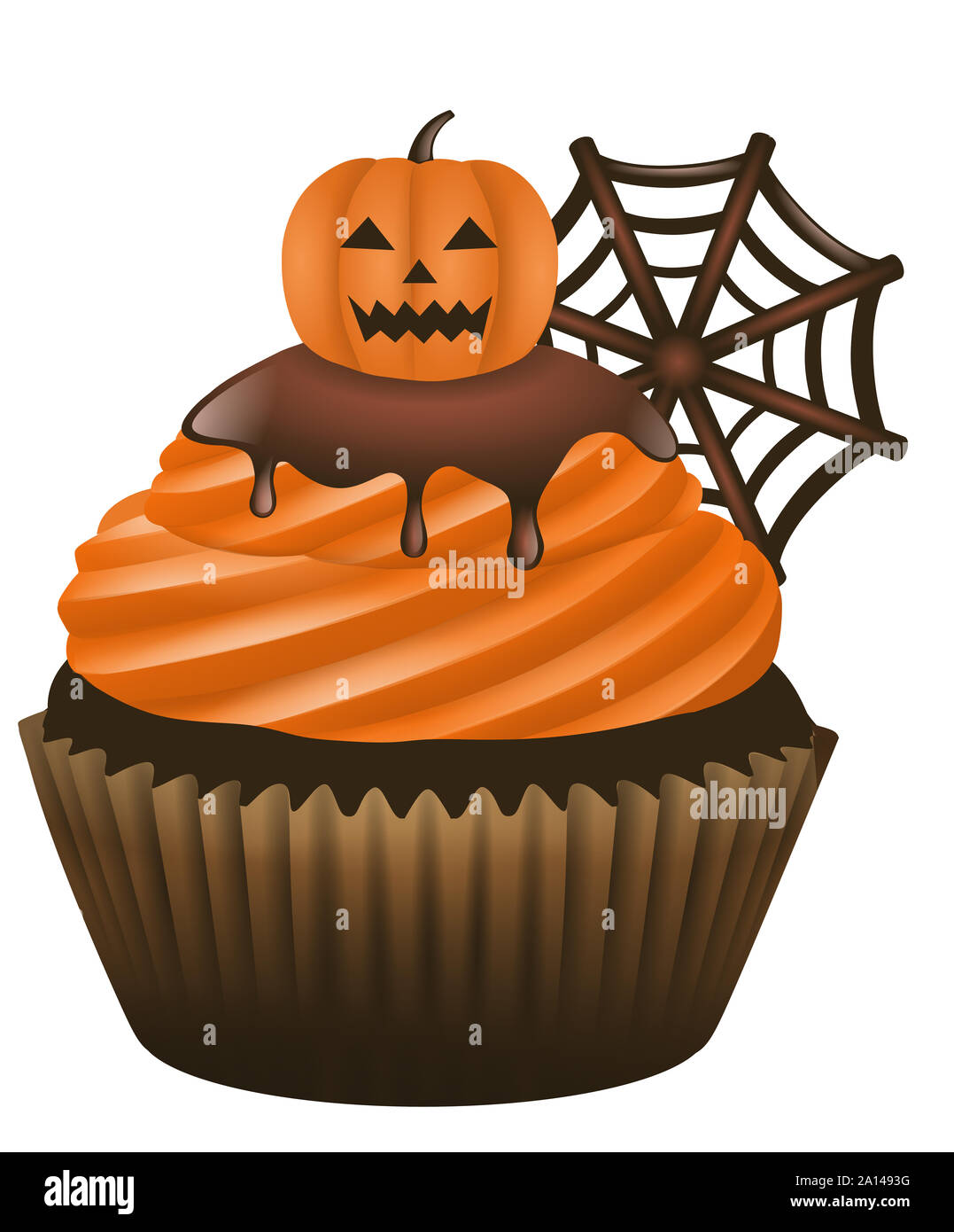Halloween cupcake Abbildung Stockfoto