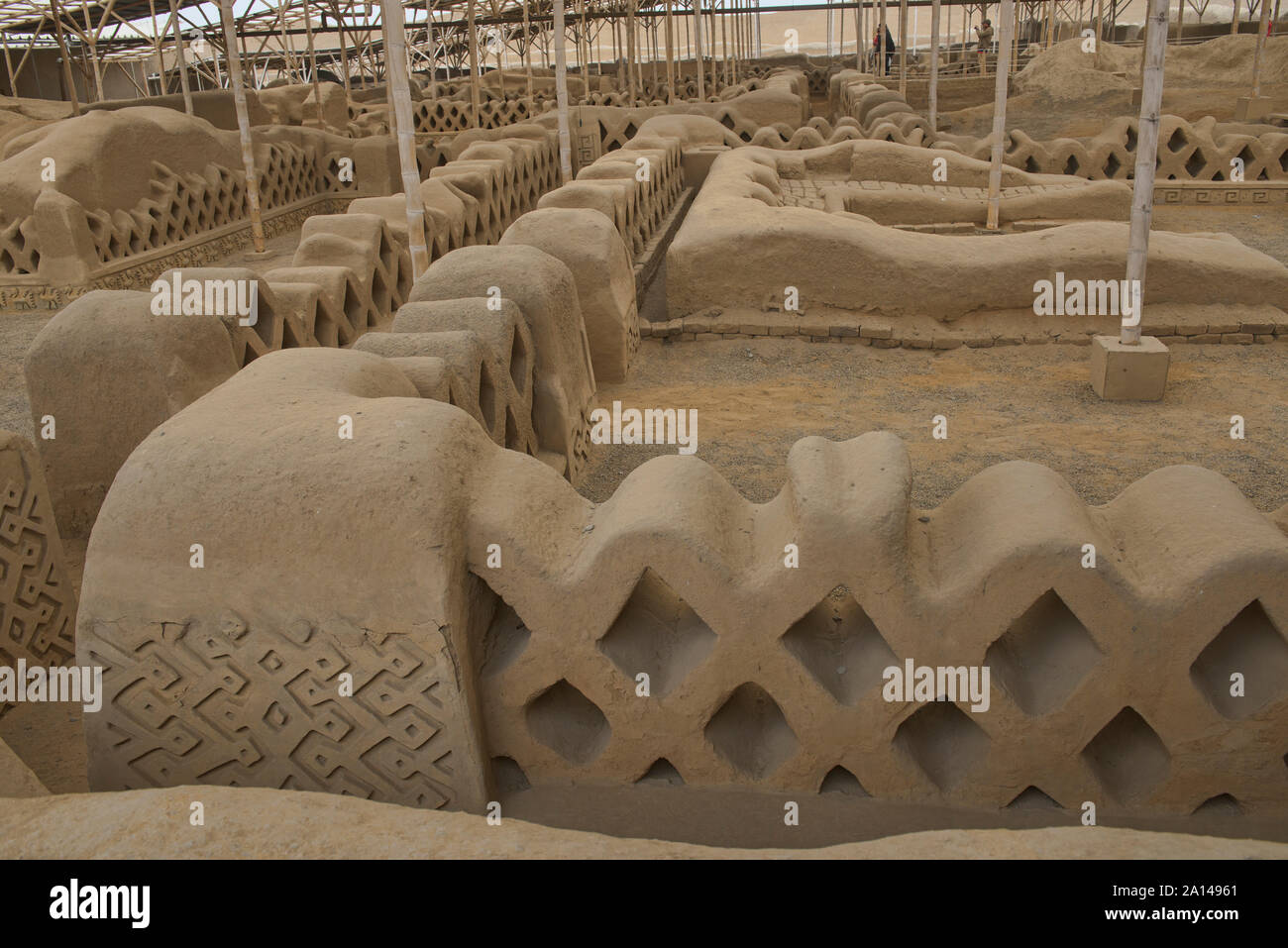 Die pre-kolumbianischen adobe Ruinen von Chan Chan, Trujillo, Peru Stockfoto