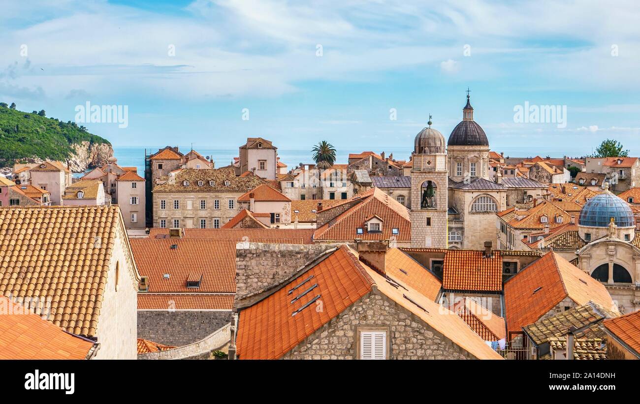 Die elegante Silhouette der Altstadt von Dubrovnik. Stockfoto