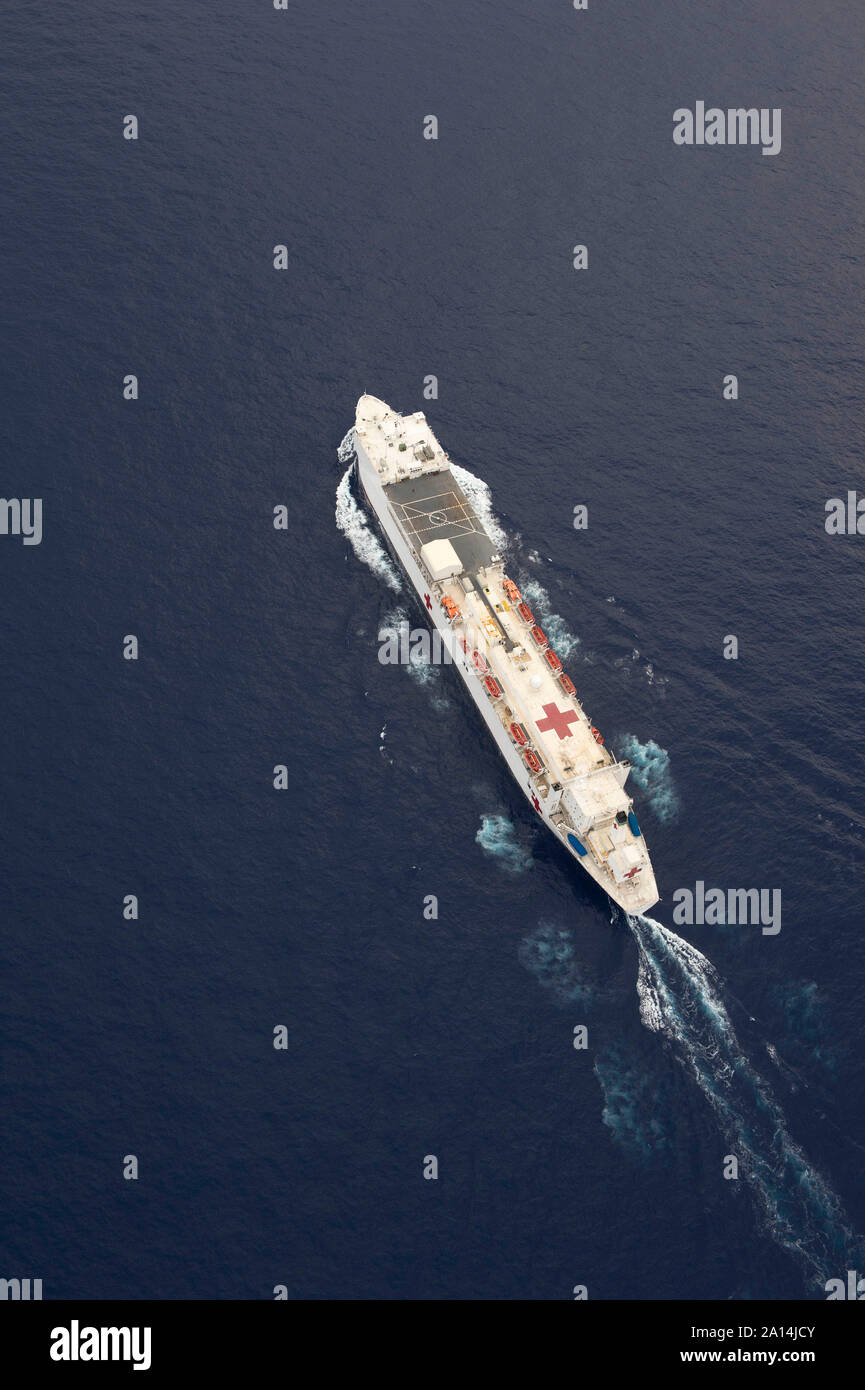 Das Military Sealift Command Lazarettschiff USNS Mercy. Stockfoto