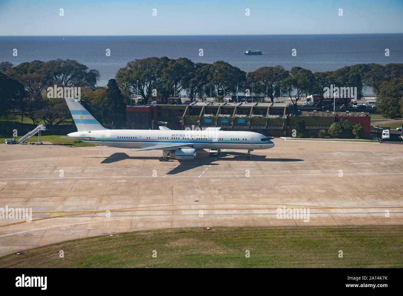 Buenos Aires, Argentinien - 16. August 2013: Das Flugzeug durch die Präsidentin Cristina Kirchner zu Flug von Buenos Aires nach Rio Gallegos verwendet seit 2003 Stockfoto