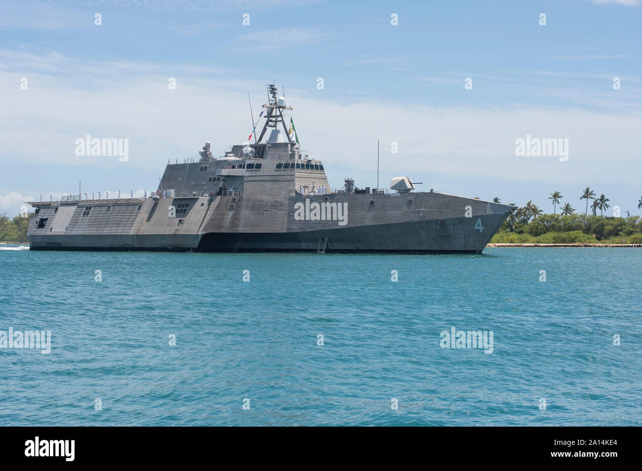 USS Coronado kommt an Joint Base Pearl Harbor-Hickam, Hawaii. Stockfoto