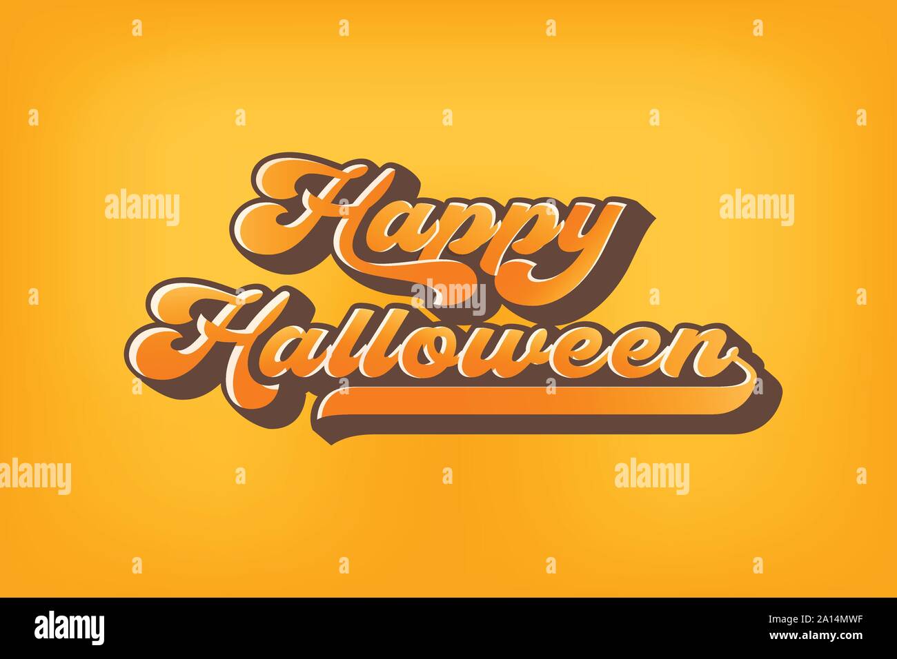 Happy Halloween Grußkarten 80 s Kalligraphie. Halloween Banner oder Poster. Alte Schule vektor Schriftzug. Stock Vektor