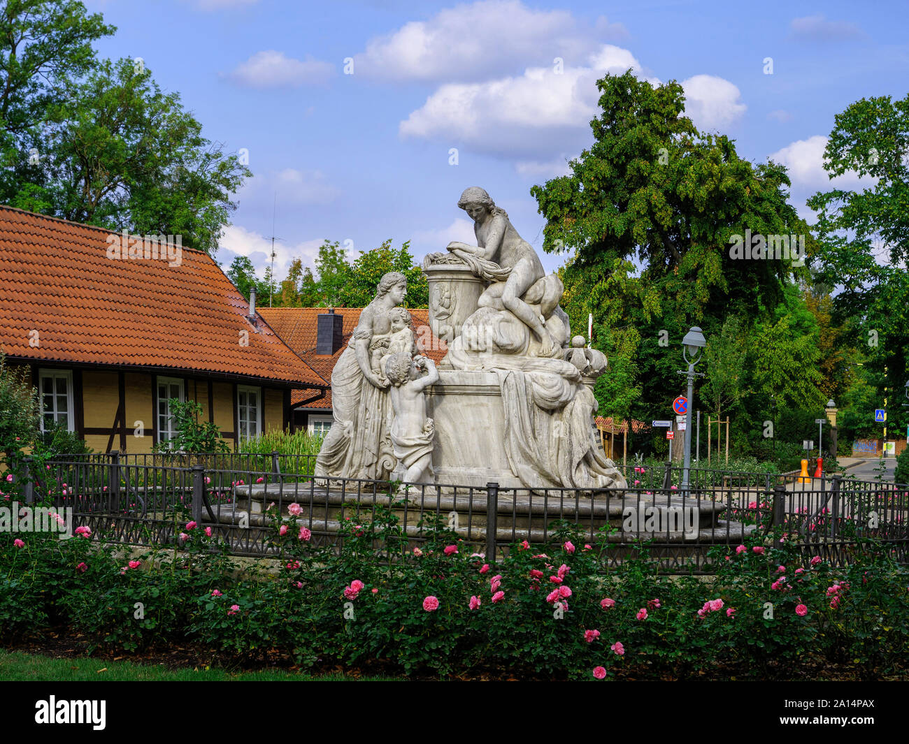 Denkmal Caroline Mathilde in französischer Garten, Celle, Niedersachsen, Deutschland, Europa Stockfoto