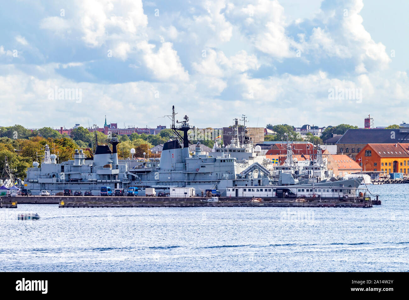 Marineschiffe in Kopenhagen, Dänemark. Stockfoto