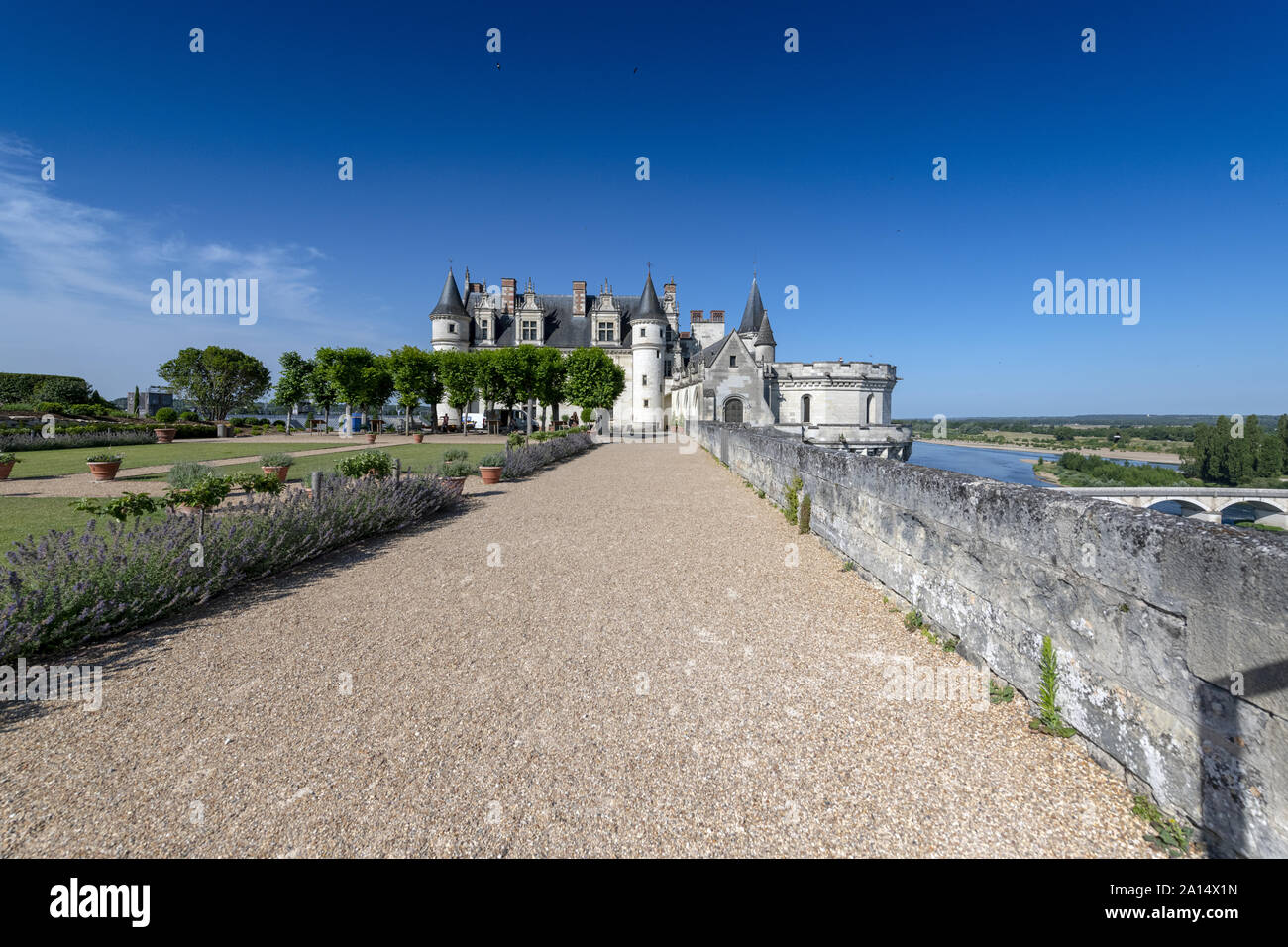 Frankreich Die Königliche Residenz von Amboise: 2018, ein historisches Denkmal im Tal der Loire und Ruhestätte des Künstlers Leonard de Vinci und ist jetzt ein Stockfoto