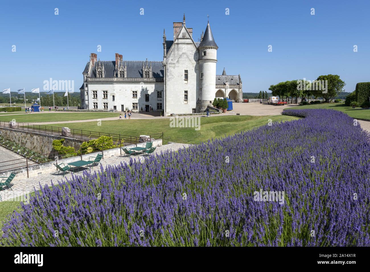 Frankreich Die Königliche Residenz von Amboise: 2018, ein historisches Denkmal im Tal der Loire und Ruhestätte des Künstlers Leonard de Vinci und ist jetzt ein Stockfoto