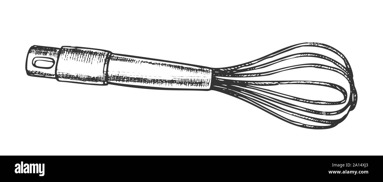 Hand Elektro-rührwerk Küchenutensilien monochromen Vector Stock Vektor