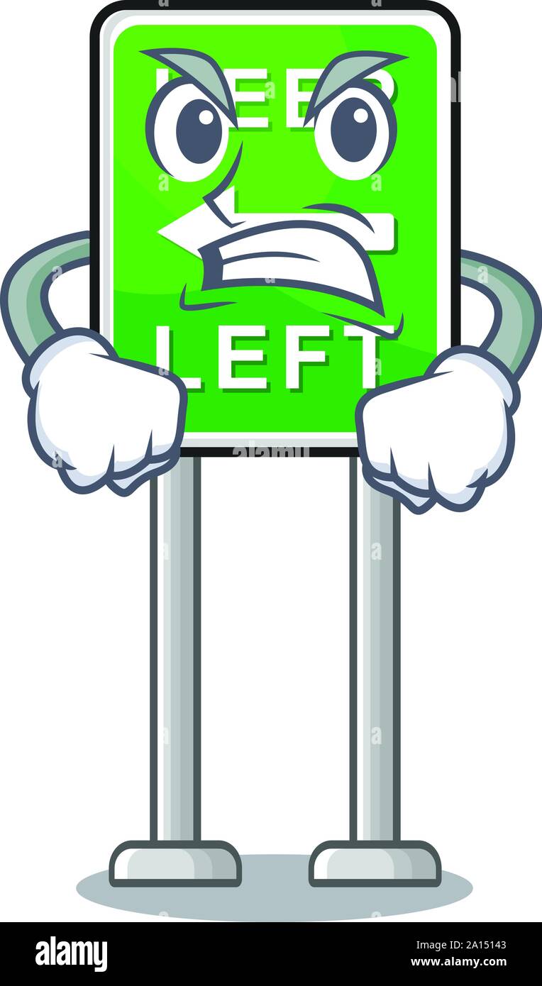 Wütend auf Seite Maskottchen Road. Stock Vektor