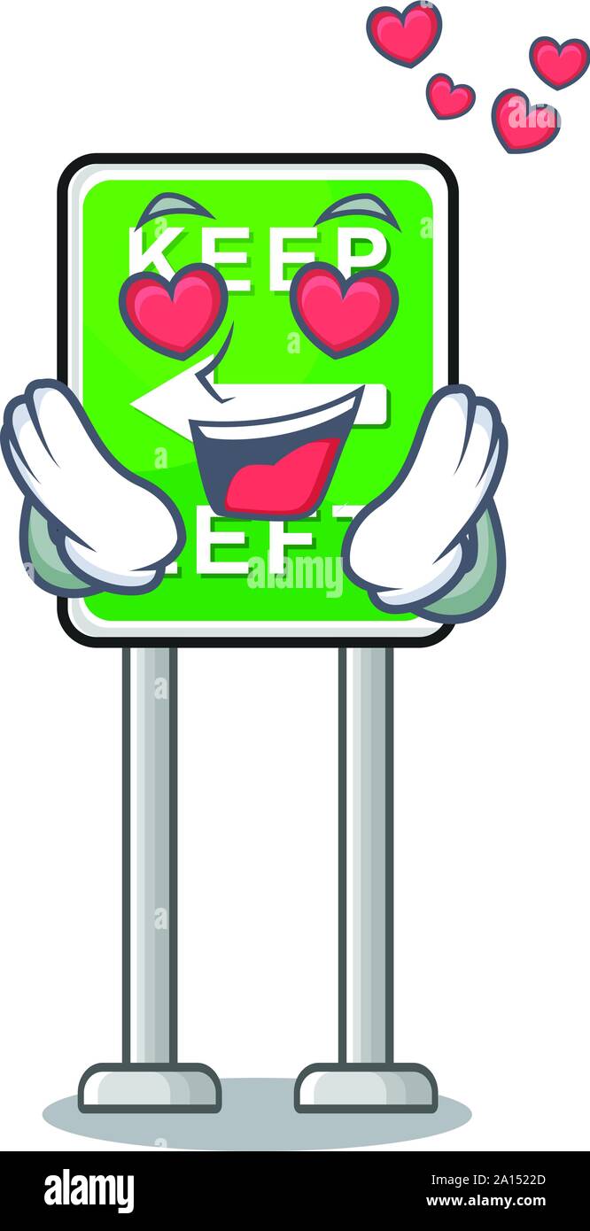 In der Liebe halten auf der Seite Maskottchen Road. Stock Vektor