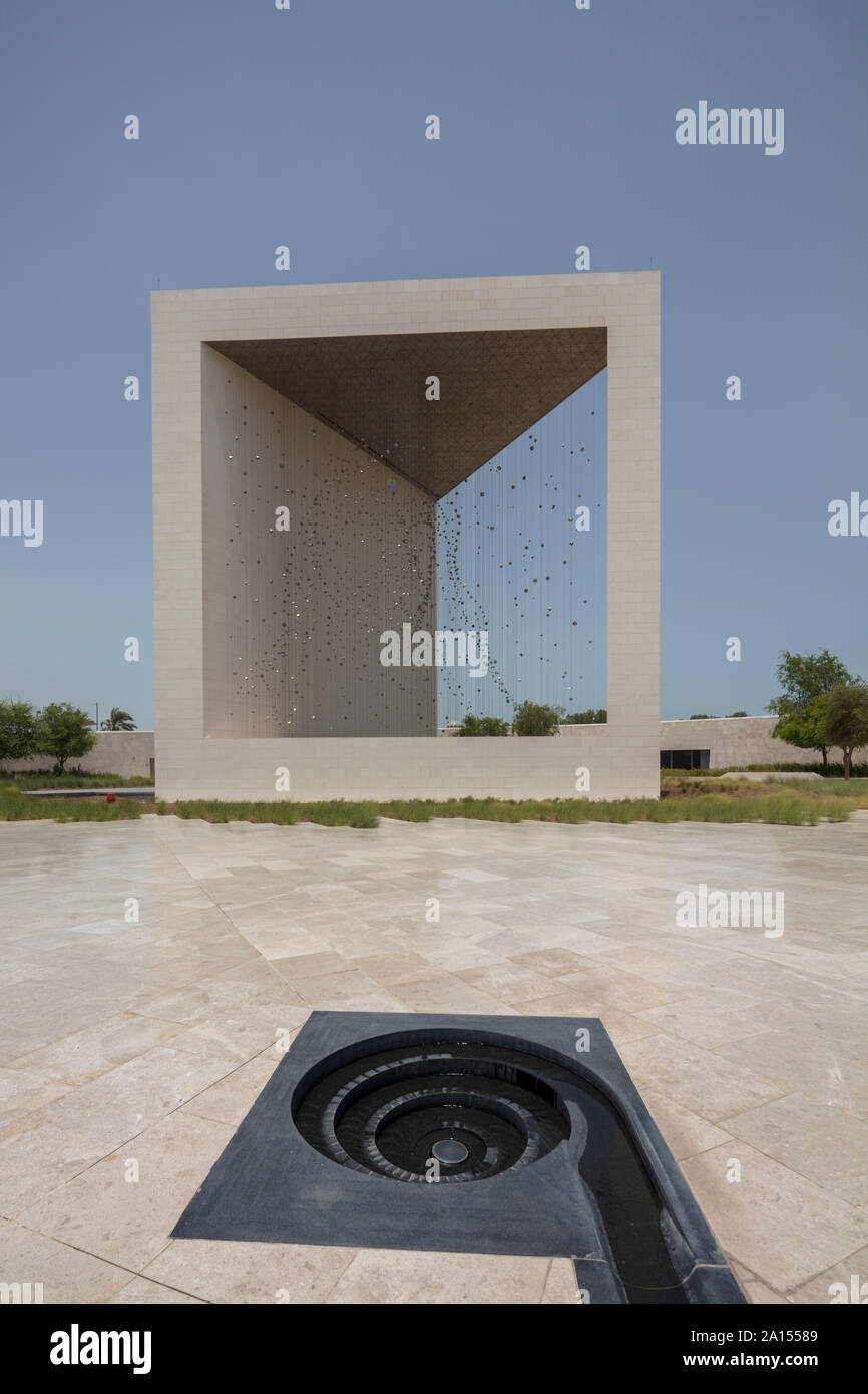 Denkmal des Gründers und Besucherzentrum, Abu Dhabi, zu Ehren von Sheikh Zayed bin Sultan Al Nahyan. Stockfoto