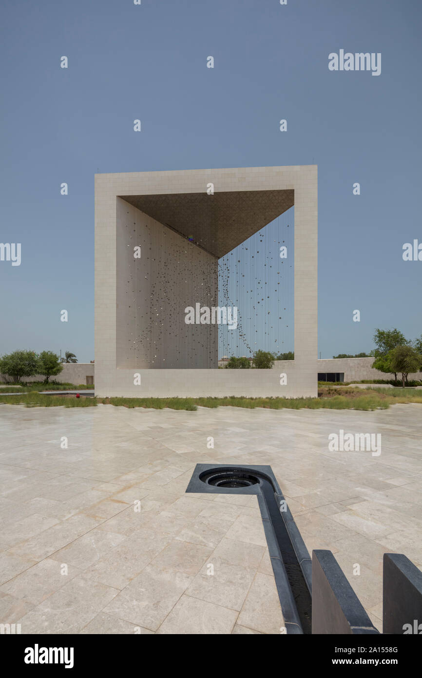 Denkmal des Gründers und Besucherzentrum, Abu Dhabi, zu Ehren von Sheikh Zayed bin Sultan Al Nahyan. Stockfoto