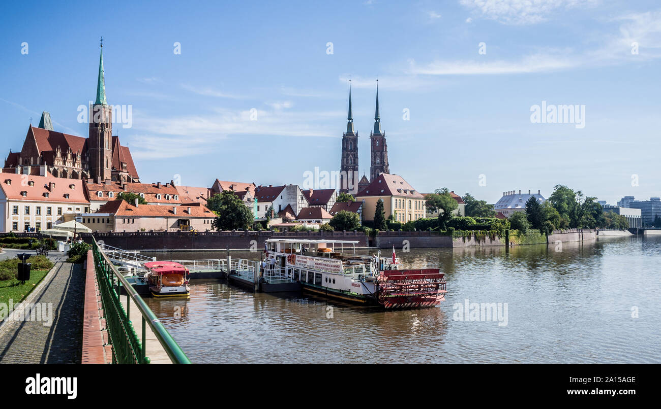 Ostrow tumski wroclaw odra river Fotos und Bildmaterial in hoher