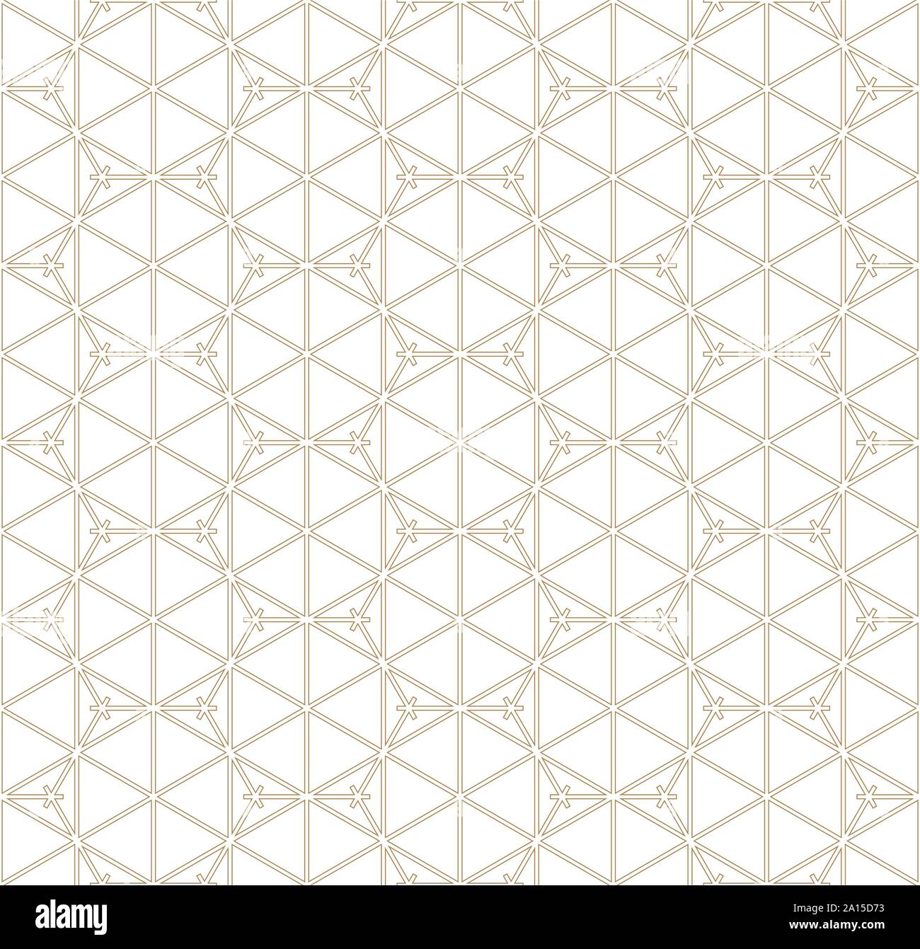 Nahtlose abstraktes Muster auf japanischen ornament Kumiko. Goldene Farbe. geschwungenen Linien. Stock Vektor