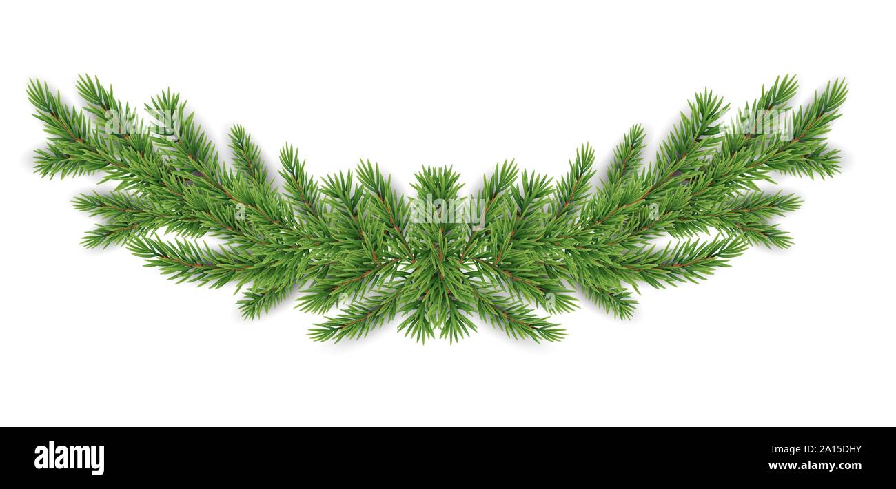 Weihnachten und neues Jahr realistisch Girlande aus Tannenzweigen