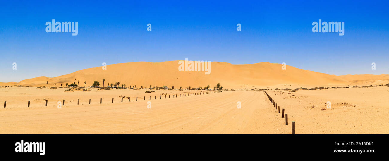 Panorama von Dune 7 - eine der höchsten Sanddünen der Welt, Namibia, Afrika Stockfoto