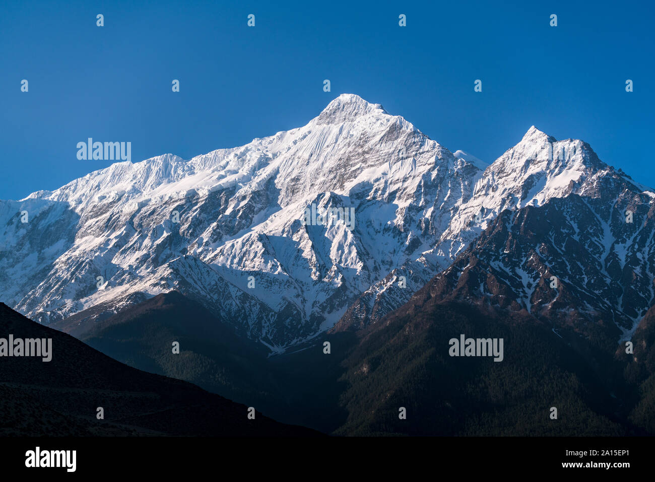 Mount Nilgiri Norden (7061 m), die Untere Mustang, Nepal Stockfoto