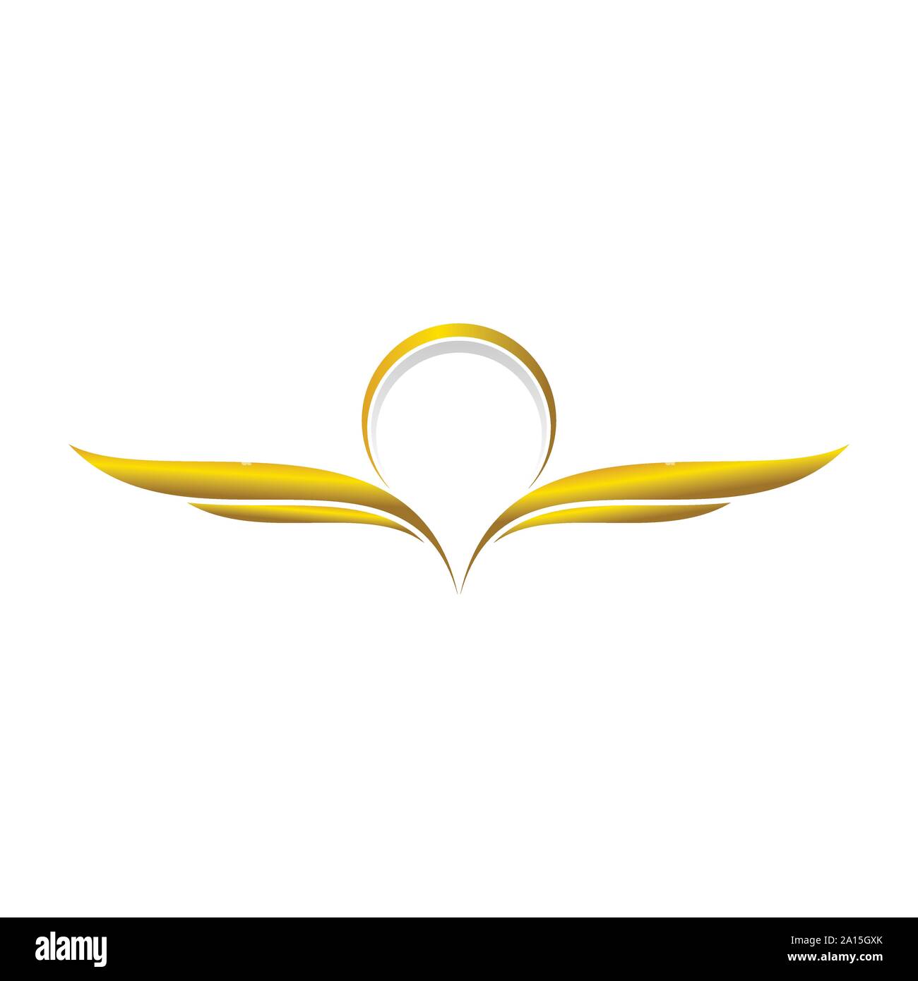 Winged Celestial Goldenes Swoosh Vektor Symbol Grafik Logo Design Template Stock Vektor