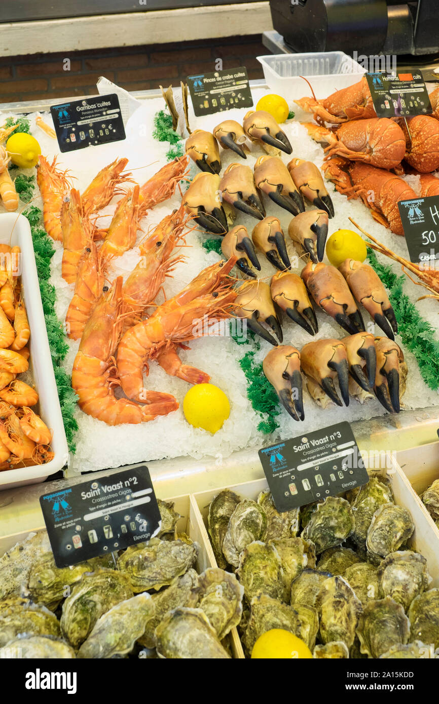 Trouville-sur-Mer (Normandie, Frankreich): der fischmarkt. Fisch Abschaltdruck Stockfoto