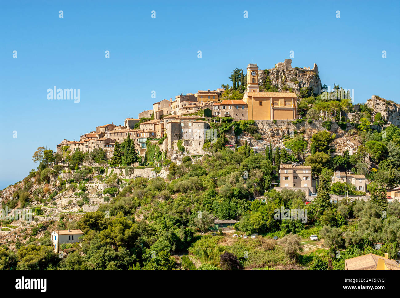 Altstadt des Hügeldorfes Eze an der Cote d'Azur, Frankreich Stockfoto