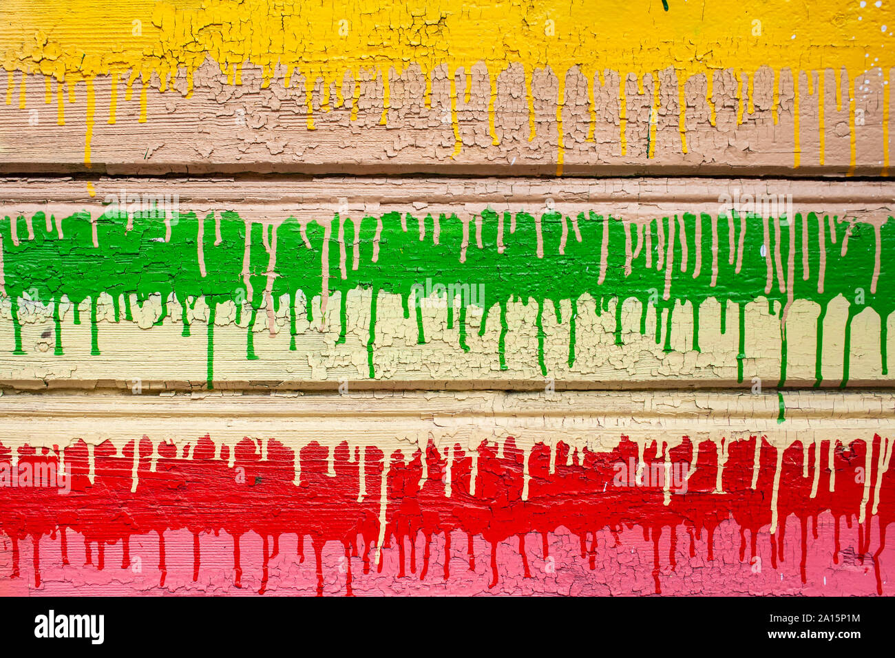 Wooden Hintergrund der Peeling rissige Oberfläche. Abstraktes Muster im rustikalen Stil. Tropfende Farbe Stockfoto