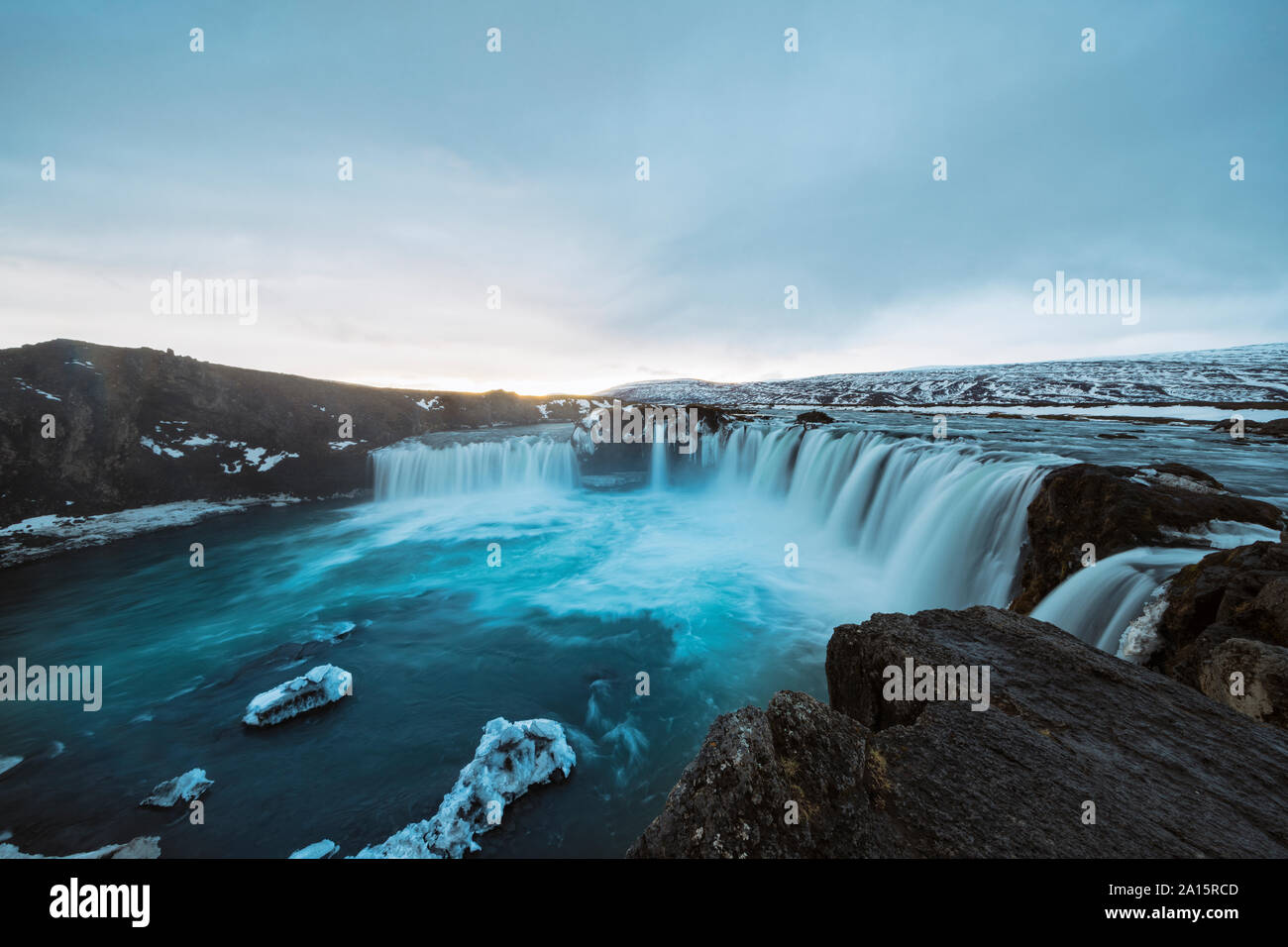 Island, Godafoss Wasserfall Stockfoto