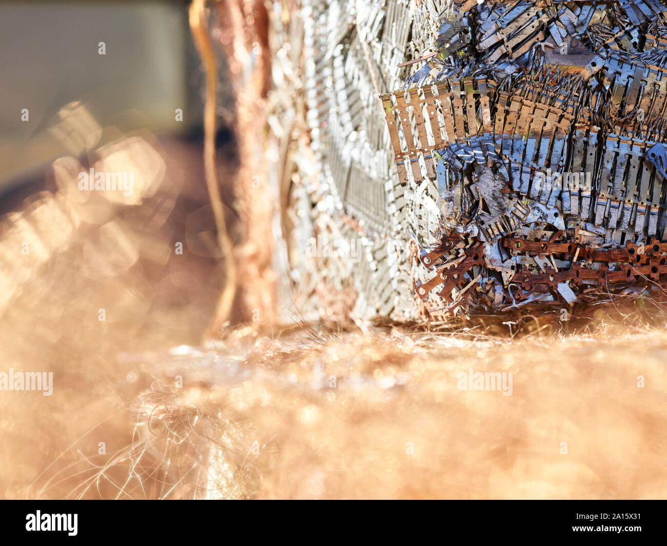 Österreich, Tirol, Brixlegg, Close-up der gepressten Elektronikschrott Stockfoto