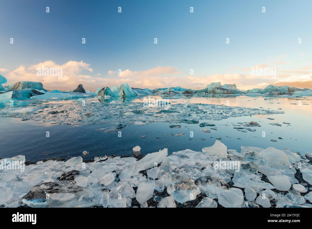 Island, South Island, Jokulsarlon Gletschersee Stockfoto