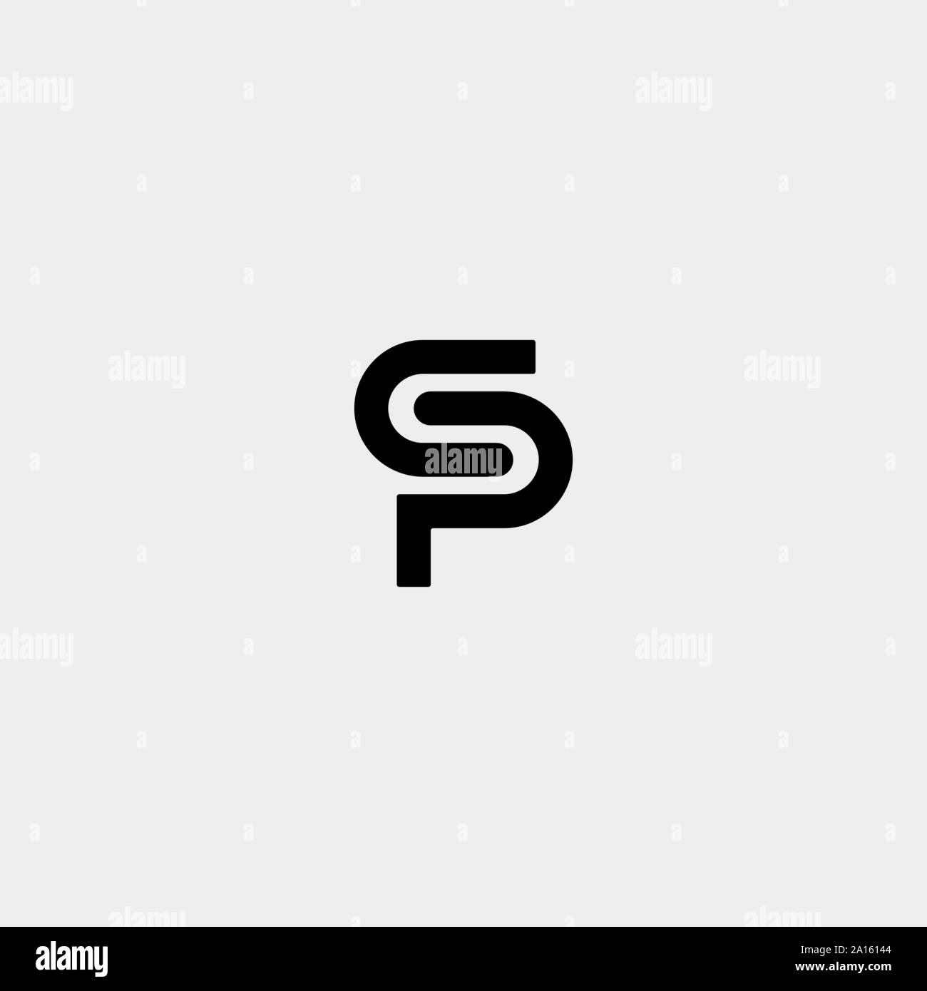 Schreiben SP PS S P Logo Design einfachen Vektor Stock Vektor