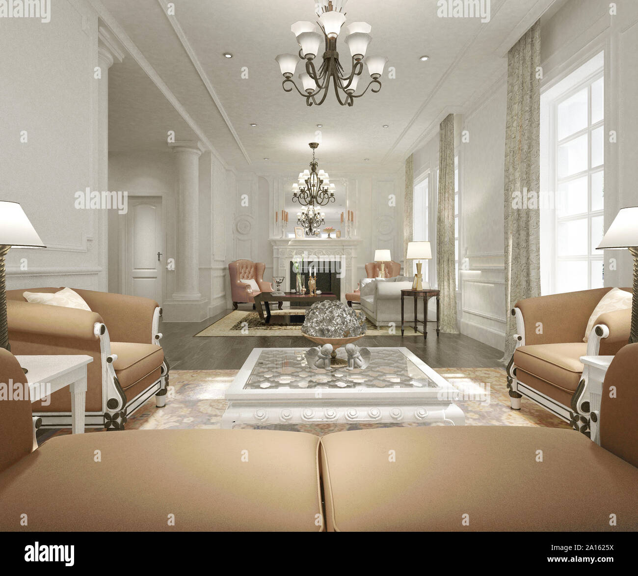 3D-Render von Home Interior Stockfoto