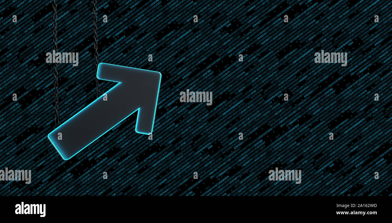 Wachstum als Folge der Digitalisierung, 3D-Darstellung Stockfoto