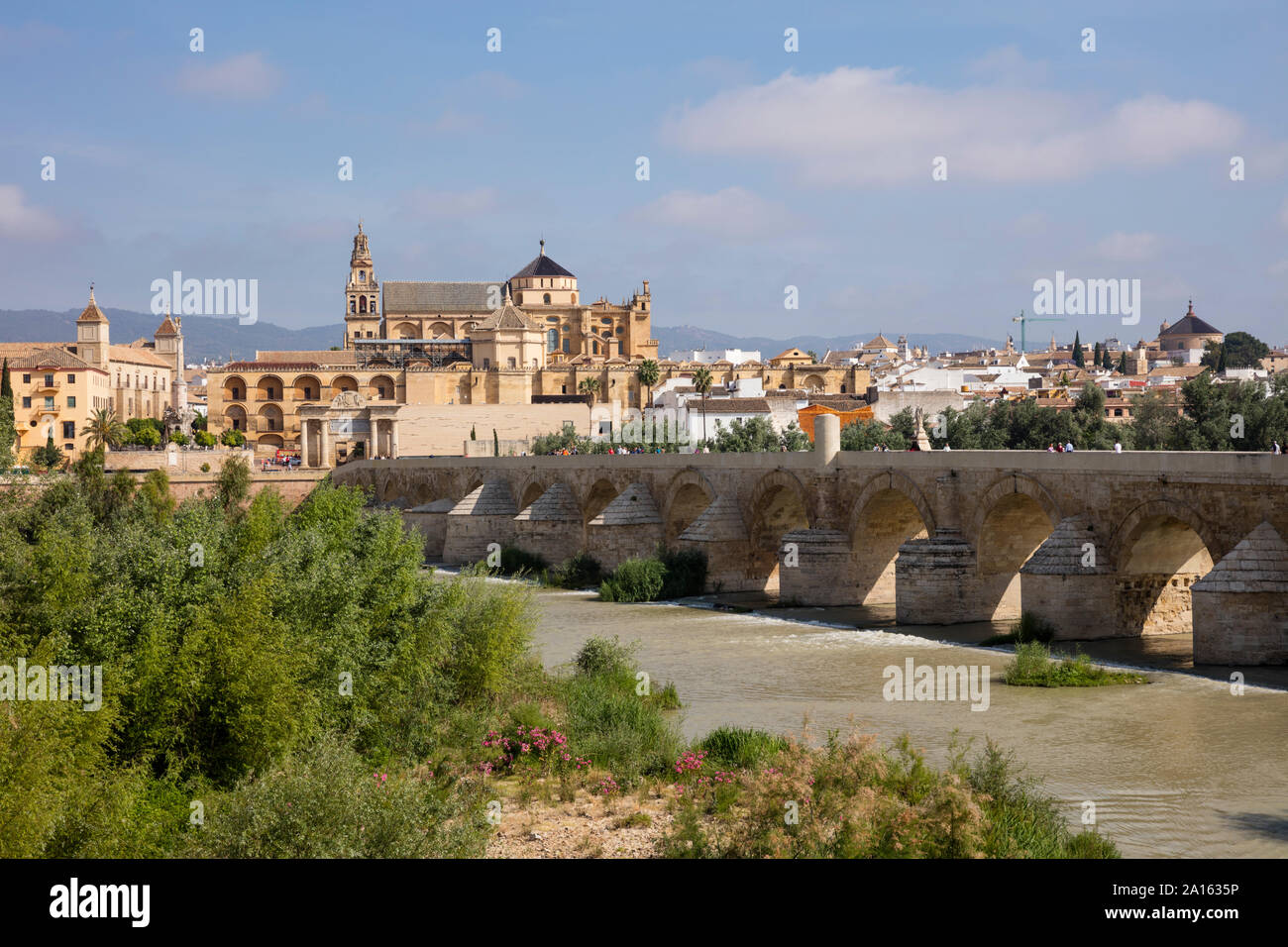Spanien, Andalusien, Cordoba, Altstadt, Moschee - Kathedrale von Cordoba, Puente Romano, Römische Brücke Stockfoto