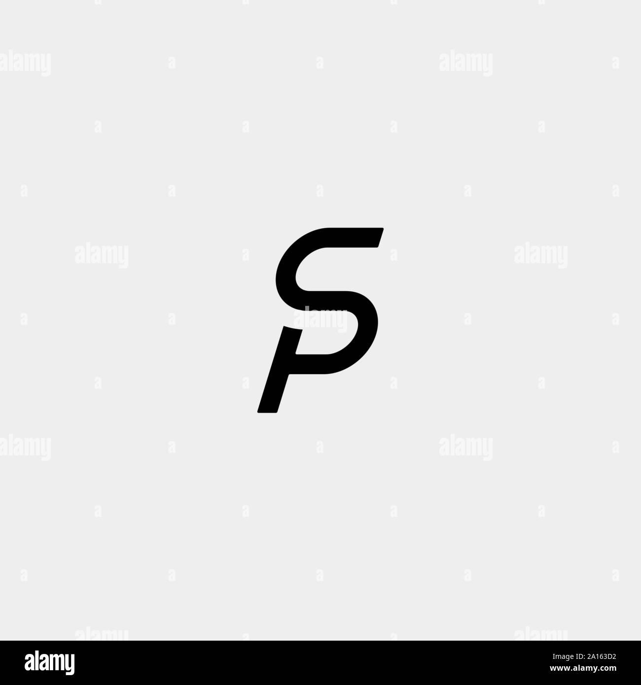Schreiben SP PS Logo Design einfachen Vektor Stock Vektor