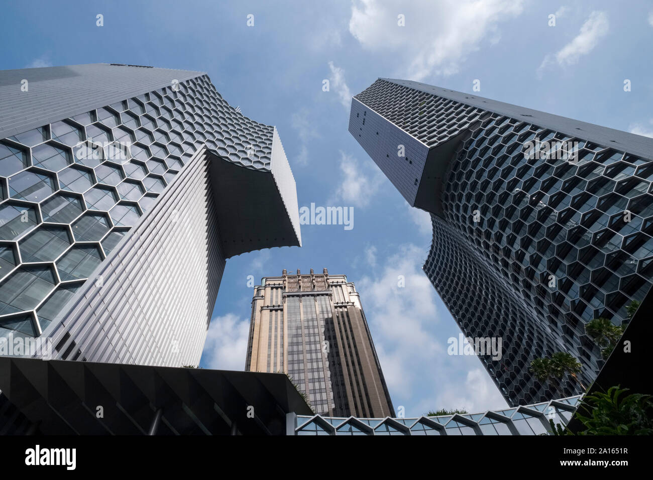 Singapur: Das DUO Twin Towers, Fraser Street (Architekt Buro Ole Scheeren) Stockfoto