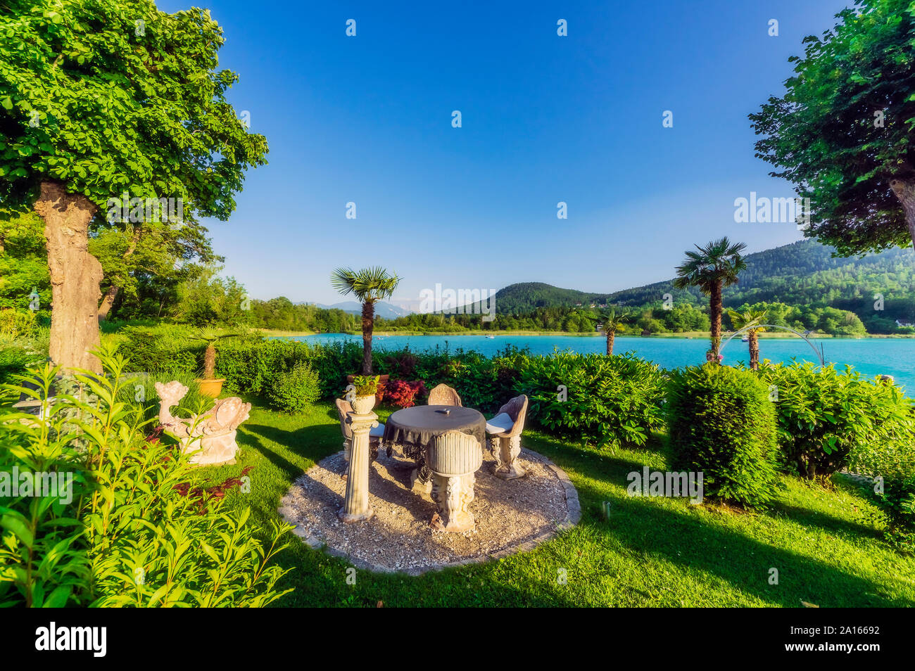 Österreich, Kärnten, Klagenfurt am Wörthersee, Erholungsgebiet in der Nähe von Worthersee Stockfoto