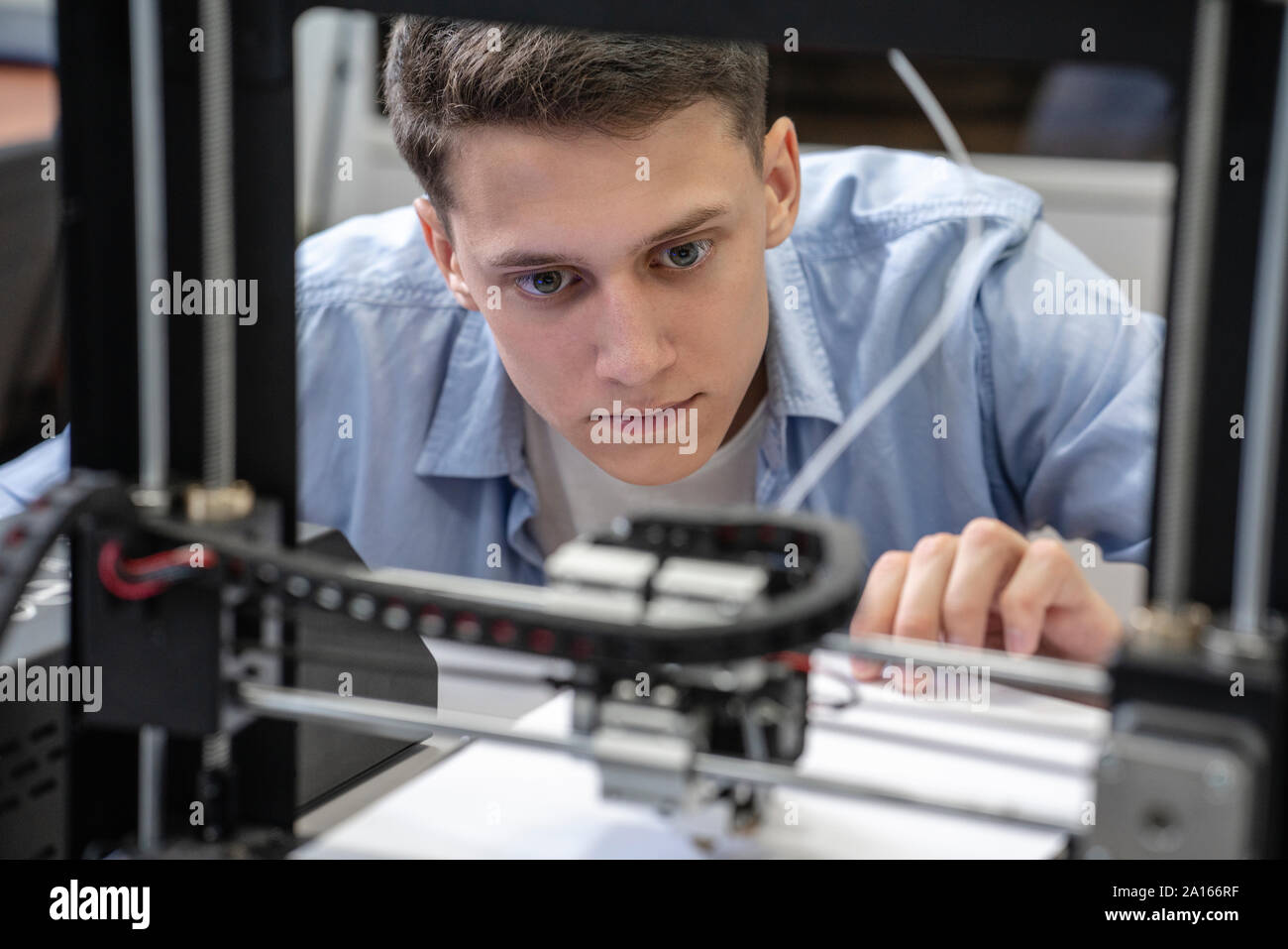 Student einrichten 3 D-Drucker Stockfoto