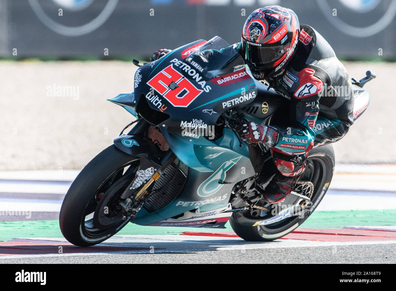 Italien. 14 Sep, 2019. Fabio Crashdown, Franch rider Nummer 20 für Yamaha Petronas in der MotoGP (Foto von Lorenzo Di Cola/Pacific Press) Quelle: Pacific Press Agency/Alamy leben Nachrichten Stockfoto