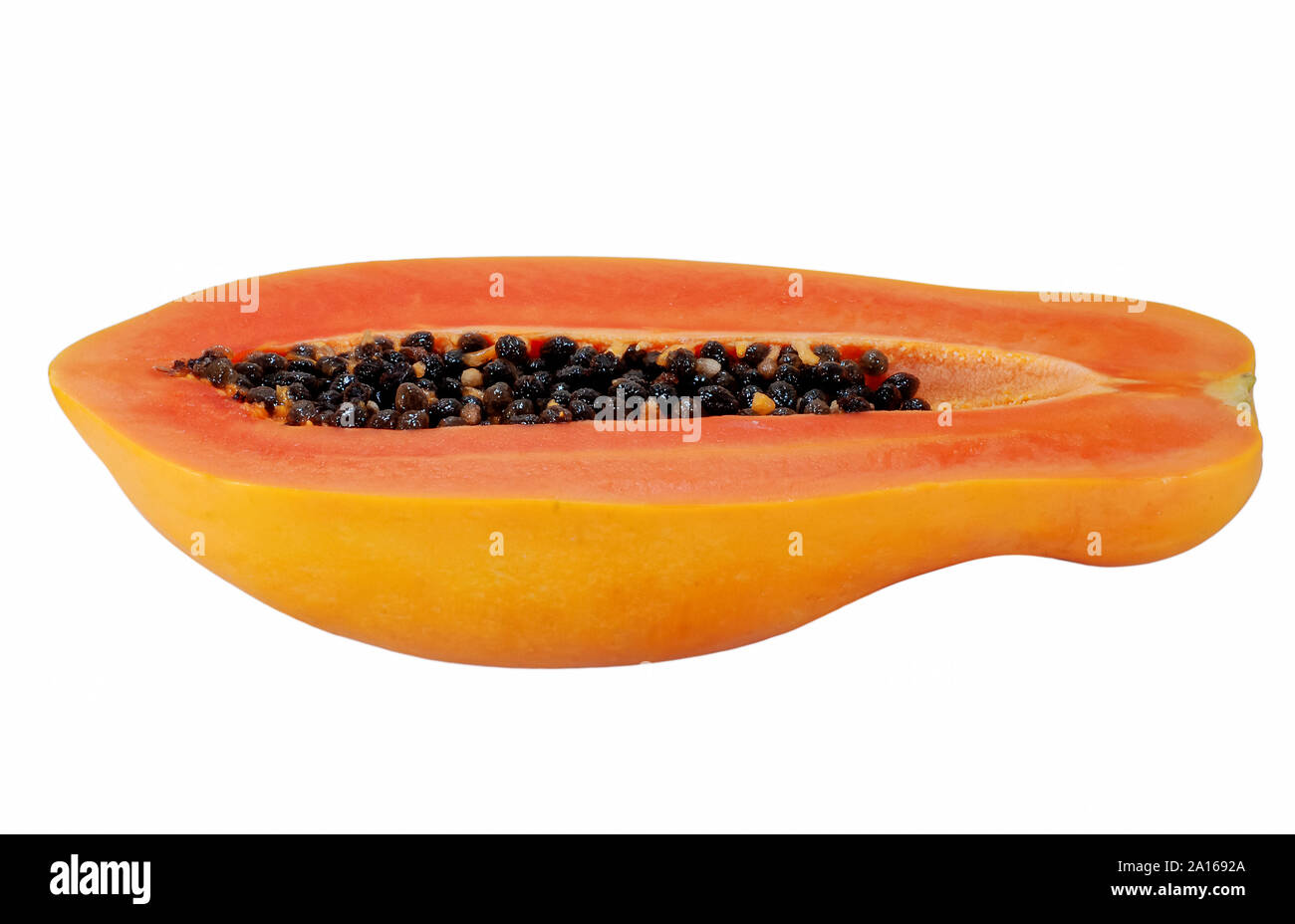 Papaya auf weißem Hintergrund Stockfoto