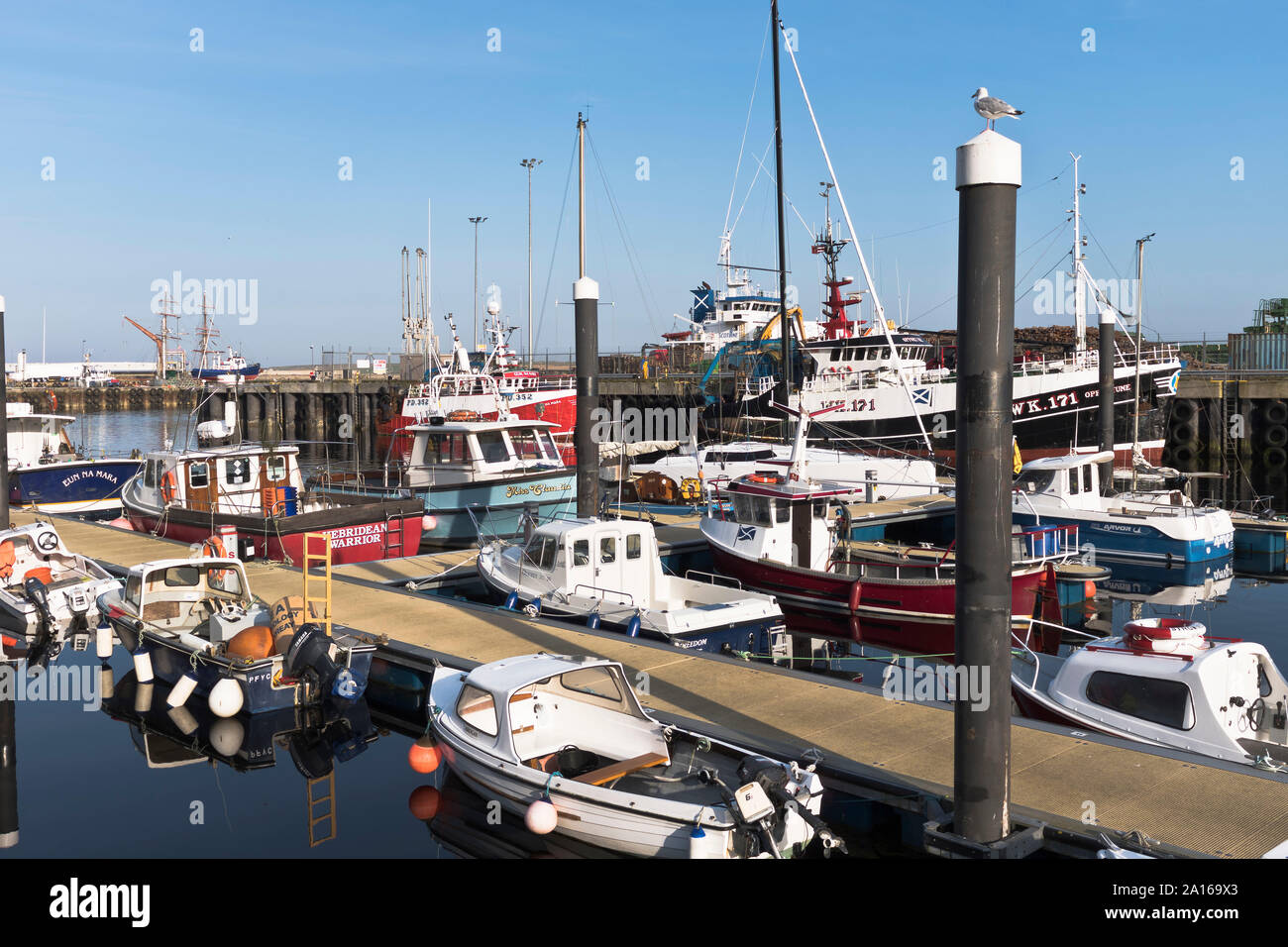 dh Scrabster Marina THURSO CAITHNESS SCOTLAND Boote im Hafen scottish Marinas großbritannien Stockfoto